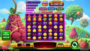 Image of a fruit themed online slot machine