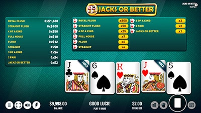 Illustration of Jacks or Better Video Poker