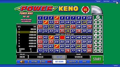 Screenshot of Online Power Keno